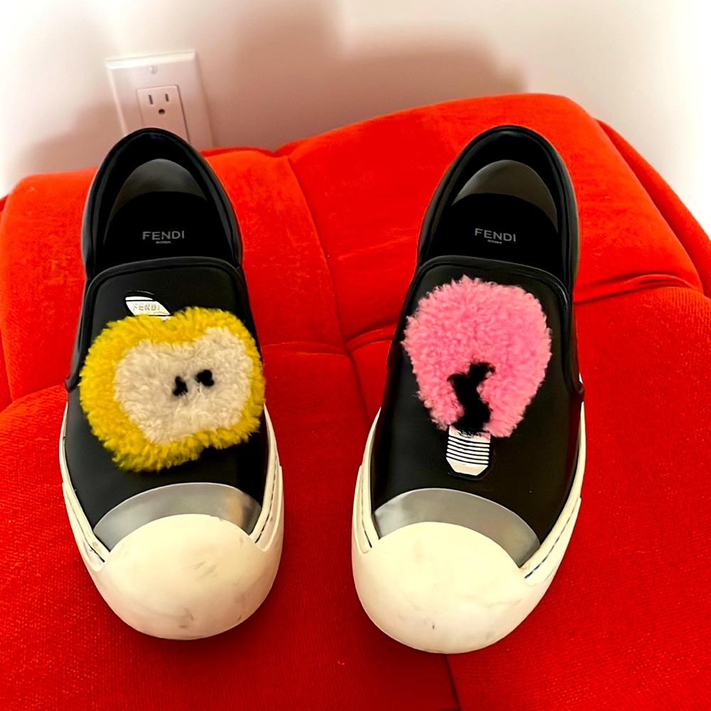 Fendi shearling slip on.